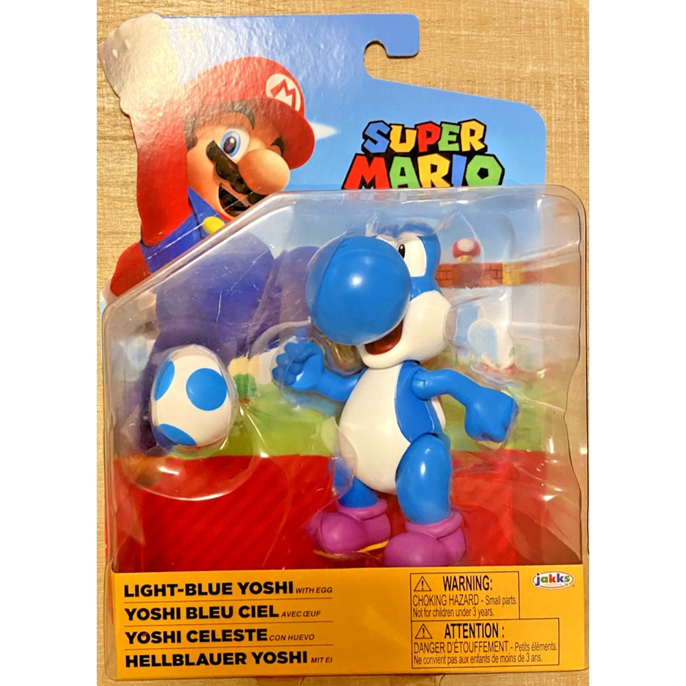 LIGHT-BLUE YOSHI Super‎ Mario Jakks Pacific 4" Figure With Egg
